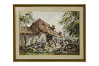Lot 308 - David Hyde (B.1929)                                                                                         FARMHOUSE WITH HORSE AND CART