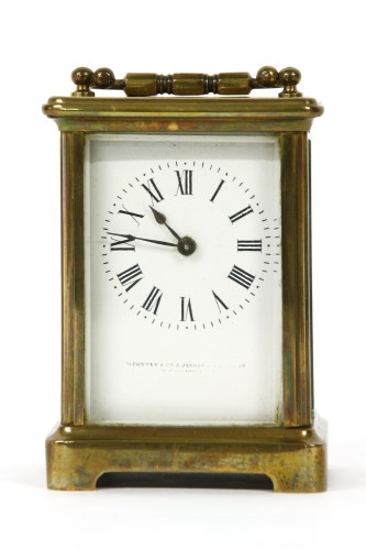 Lot 153 - A brass cased carriage clock by Webster & Co & Jenner