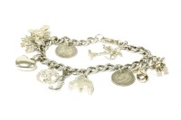 Lot 72A - A silver curb link charm bracelet