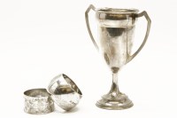 Lot 130 - A silver angular twin handled trophy by Charles Boyton & Son Ltd