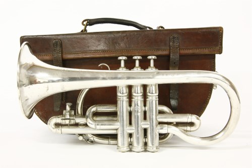 Lot 275 - A Boosey cornet in leather case