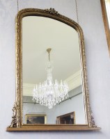 Lot 456 - A giltwood overmantel mirror