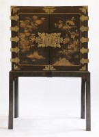 Lot 421 - A Chinese lacquered two-door cabinet