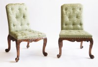 Lot 425 - A pair of George I-style walnut single chairs