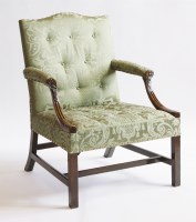 Lot 431 - A George III mahogany Gainsborough or library chair