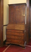 Lot 476 - A George III mahogany bureau bookcase
