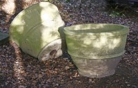 Lot 563 - A pair of composition stone planters
