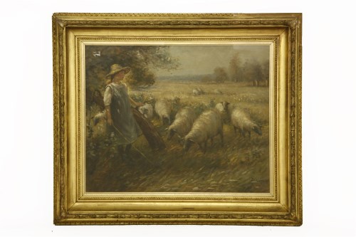 Lot 316 - D Long (Early 20th Century School)
THE SHEPHERDESS
Signed l.r.