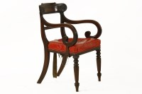 Lot 395 - A George IV mahogany elbow chair