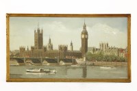 Lot 303 - 20th century school
SCENE OF LONDON
Oil on canvas board
61cm x 115cm