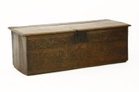 Lot 364 - An 18th century oak and elm coffer