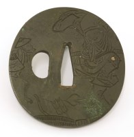 Lot 1558 - A Japanese bronze tsuba