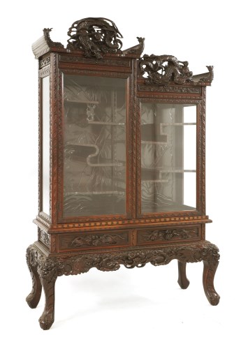Lot 1329 - A Chinese hardwood display cabinet