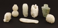 Lot 1441 - A group of seven pieces of Chinese jades