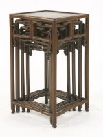 Lot 1330 - A Chinese hardwood nest of tables