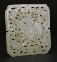 Lot 1203 - A Chinese jade plaque