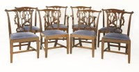 Lot 632 - A set of eight Chippendale-style mahogany dining chairs