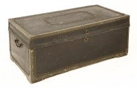 Lot 652 - A Regency camphorwood and leather trunk
