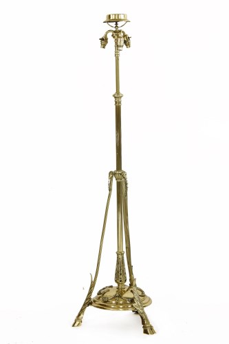 Lot 356 - A Victorian brass neoclassical adjustable standard lamp