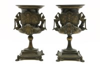 Lot 267 - A pair of French bronze urns