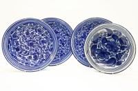 Lot 232A - A set of three 19th century tin glazed blue and white chargers
