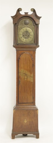 Lot 354 - A 19th century inlaid oak eight day longcase clock
