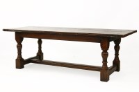 Lot 381 - A 17th century style oak refectory table