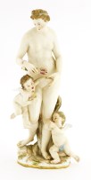 Lot 152 - A Meissen group of Venus with two cherubs
