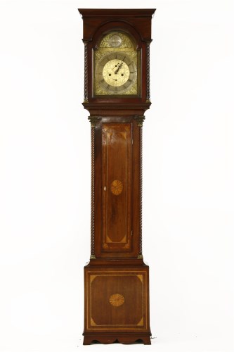 Lot 459 - A 19th century oak and  mahogany long cased clock