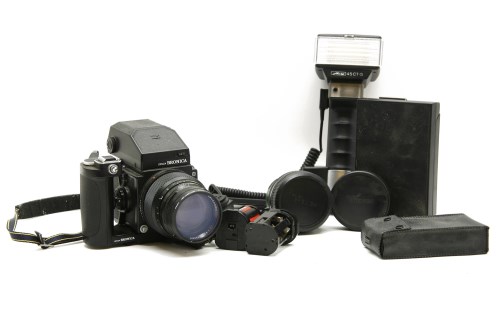 Lot 225 - A Zenza Bronica camera and accessories