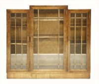 Lot 446 - An Art Deco walnut display cabinet
