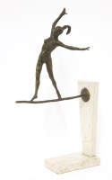 Lot 614 - A contemporary bronze and marble sculpture