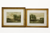 Lot 305A - John Hamilton Glass SSA (Scottish 1890 - 1925) 
A pair of watercolour landscapes of trees to the foreground and hills in the distance