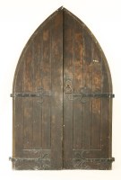 Lot 640 - A pair of Victorian oak church doors