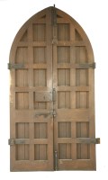 Lot 641 - A pair of Victorian oak church doors