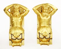 Lot 345 - A pair of Frederick Savage of Kings Lynn carved caryatids