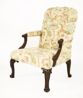 Lot 651 - A mahogany Gainsborough armchair