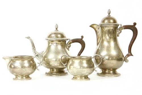 Lot 134 - A four piece silver tea and coffee service