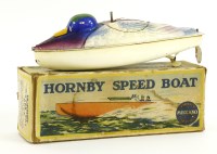 Lot 340 - A Hornby tin plate and clockwork water toy duck