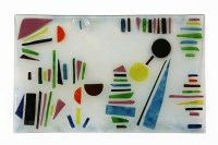 Lot 509 - Dominique Conte (Contemporary) 
A modern abstract coloured glass panel