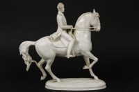 Lot 191 - An undecorated Vienna porcelain Spanish Riding School horse and rider