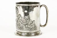 Lot 121 - A silver christening mug