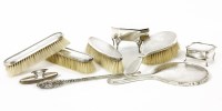 Lot 118 - A matched silver backed dressing table set