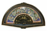 Lot 364 - A framed 19th century Chinese lacquered fan