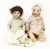 Lot 363 - Two large bisque head dolls