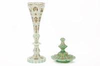 Lot 219 - A Bohemian green glass vase