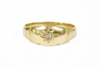 Lot 46 - A single stone old European cut star set diamond band ring