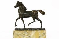 Lot 153 - A 19th century continental grand tour type bronze of a prancing horse
