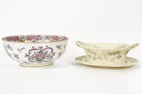 Lot 222 - A large Sampson porcelain punch bowl decorated in famille rose enamels
