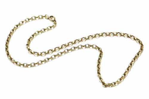 Lot 12 - A 9ct gold belcher link necklace